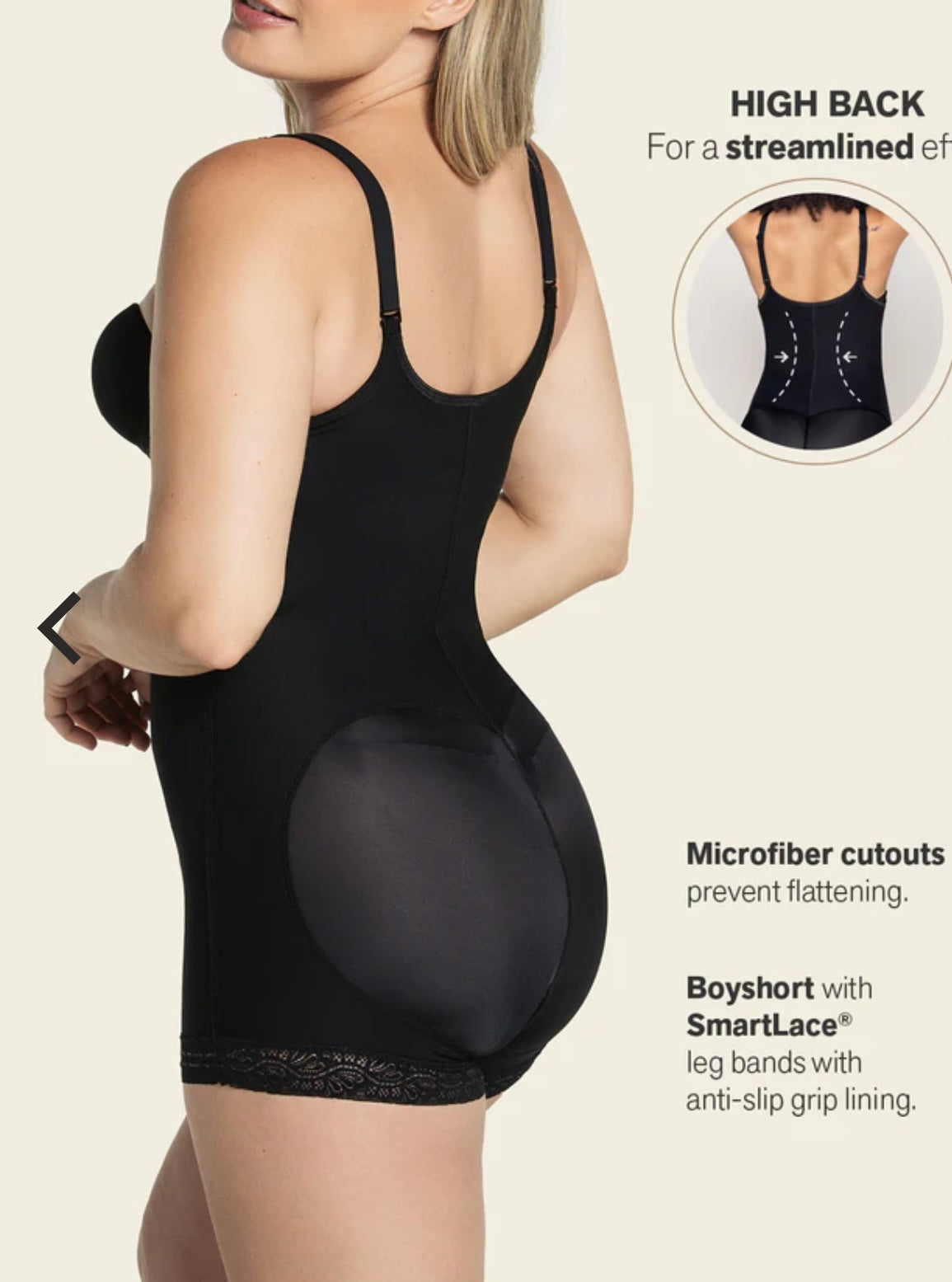 Firm Compression Boyshort Body Shaper with Butt Lifter-Front Hook