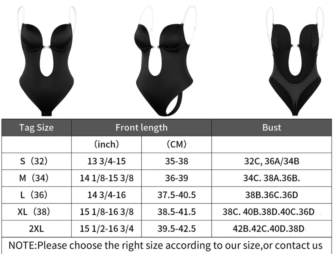 Invisible Strap Backless Thong Bodysuit Shapewear