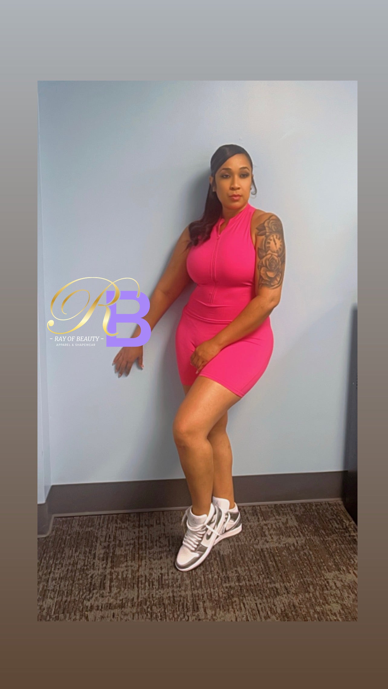 Ray of Beauty Backcut zip up Jumpsuit