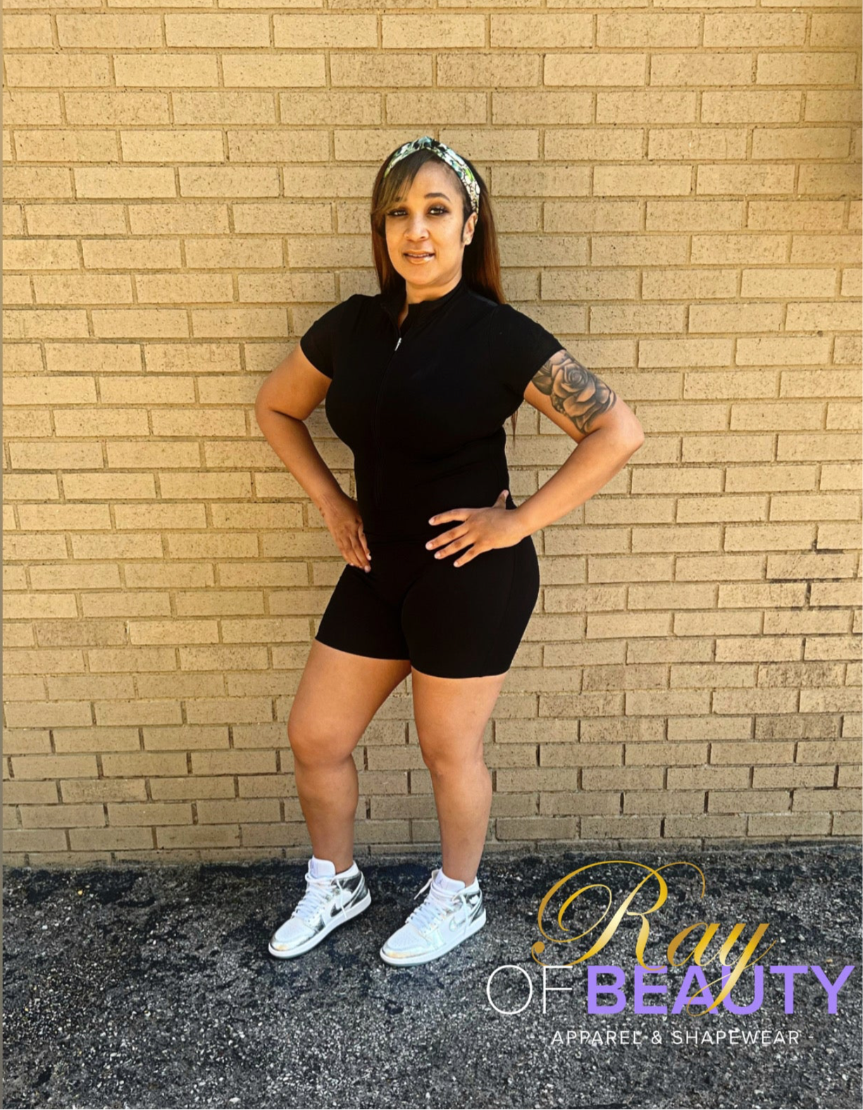 Ray of Beauty Short Sleeve Zip up Jumpsuit