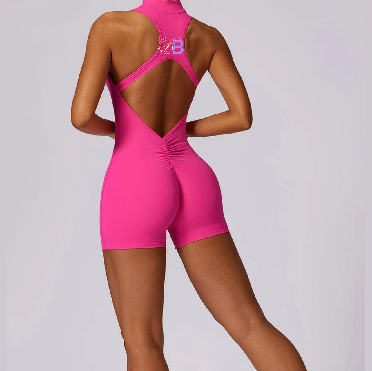 Ray of Beauty Backcut zip up Jumpsuit