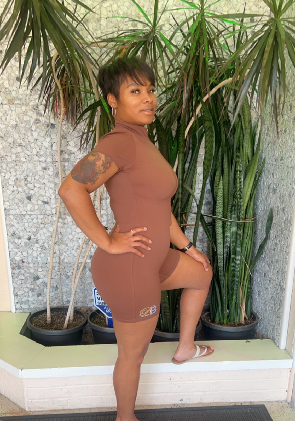 Ray of Beauty Short Sleeve Zip up Jumpsuit