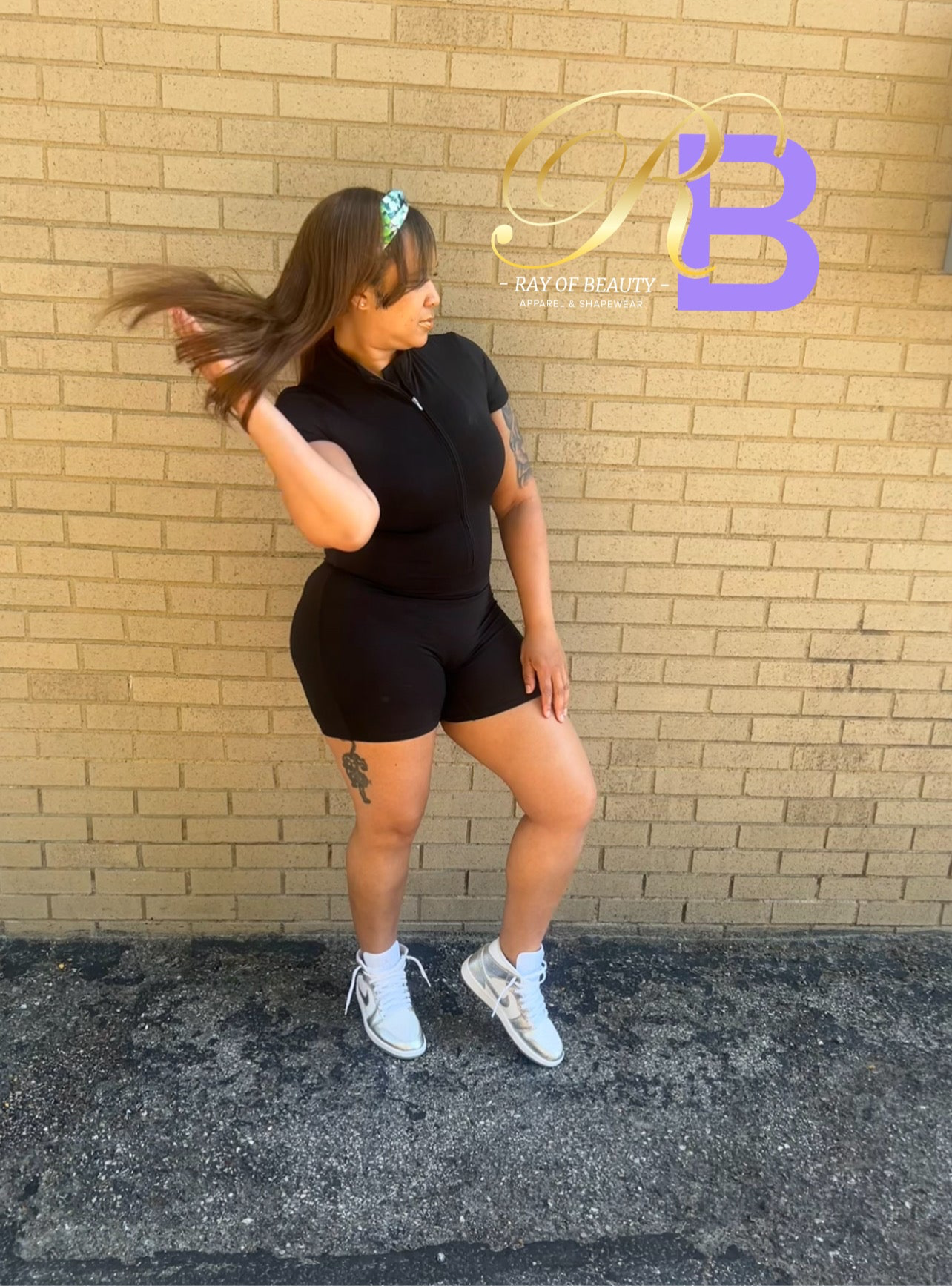 Ray of Beauty Short Sleeve Zip up Jumpsuit