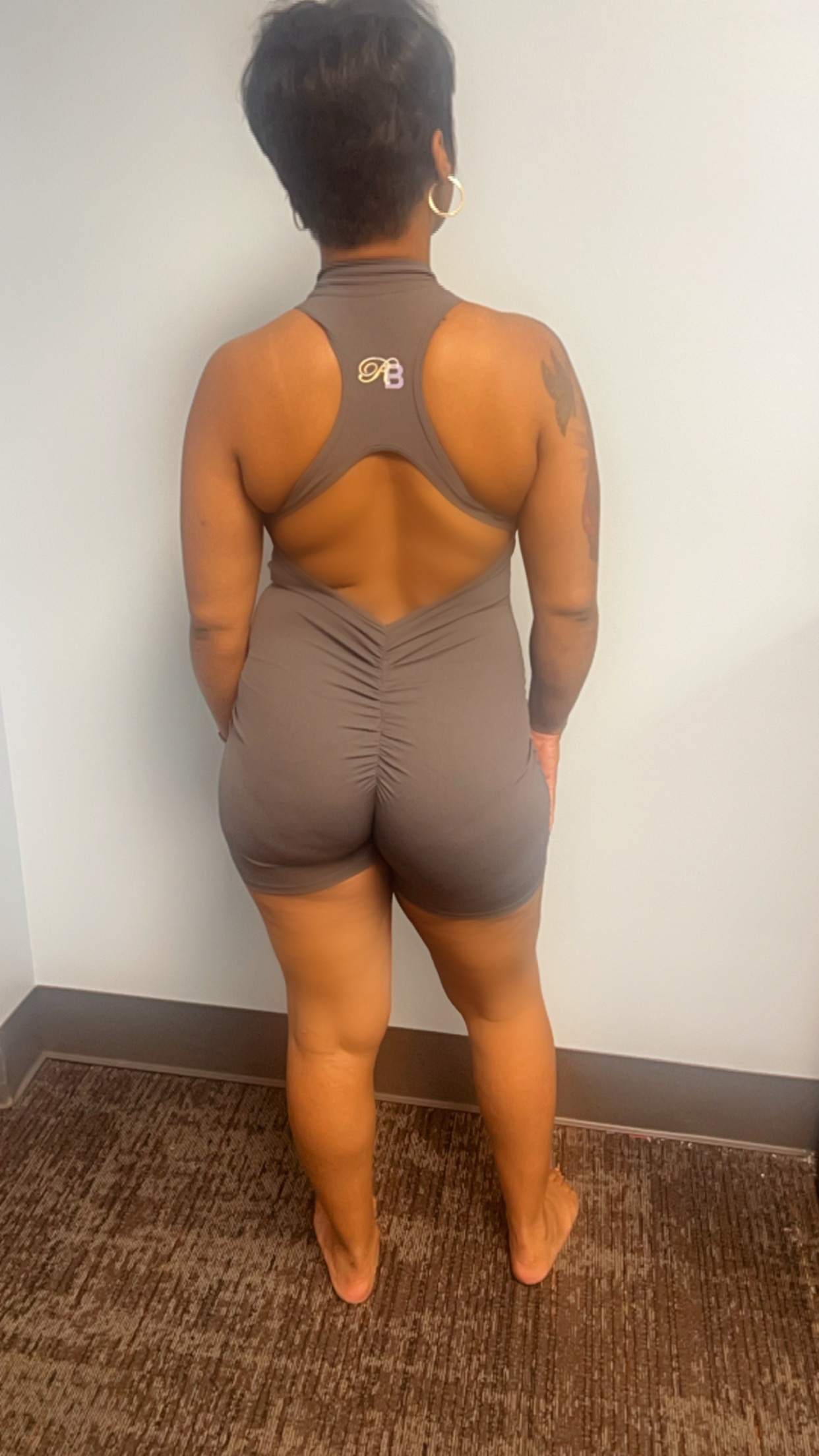 Ray of Beauty Backcut zip up Jumpsuit