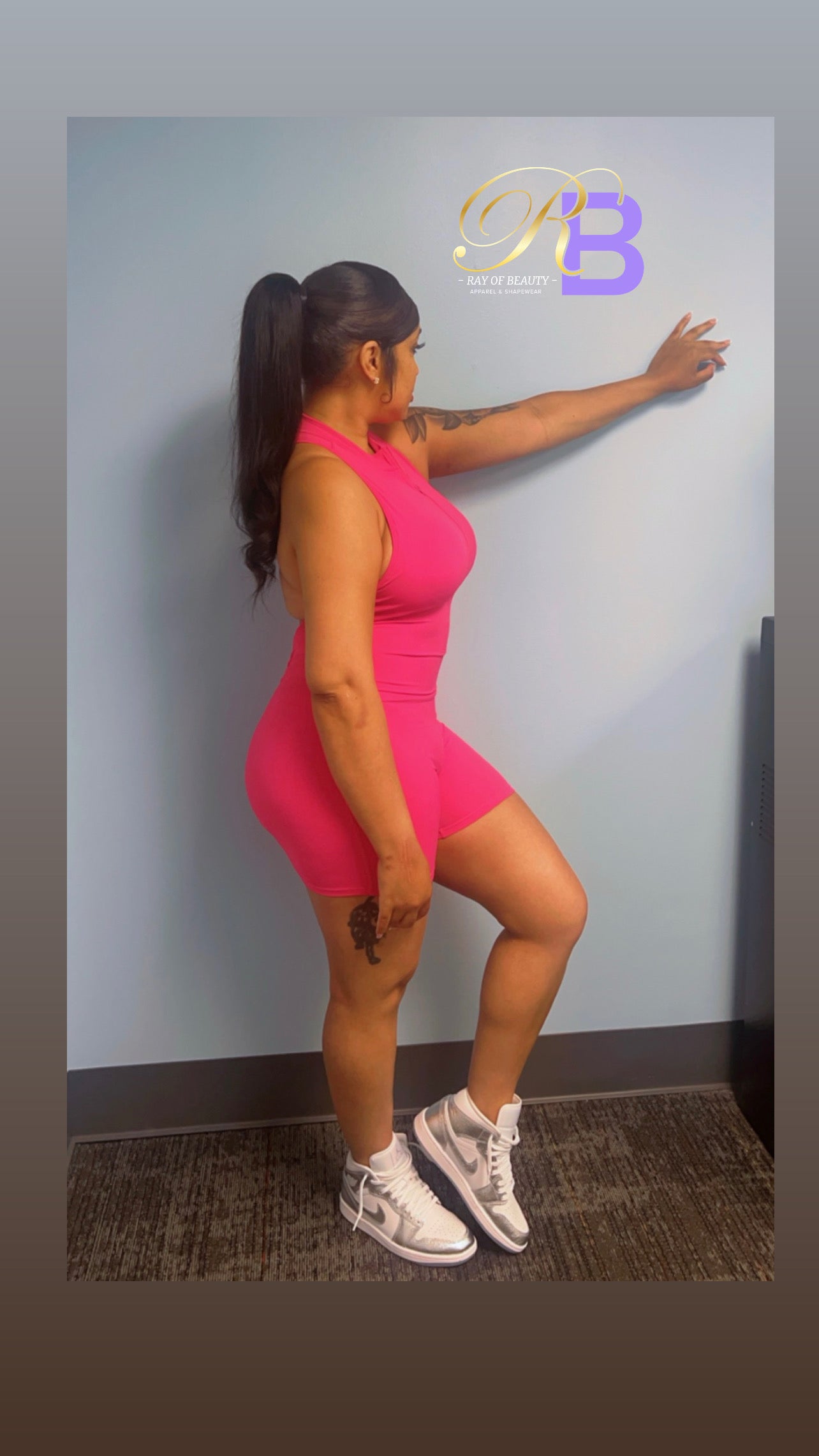 Ray of Beauty Backcut zip up Jumpsuit