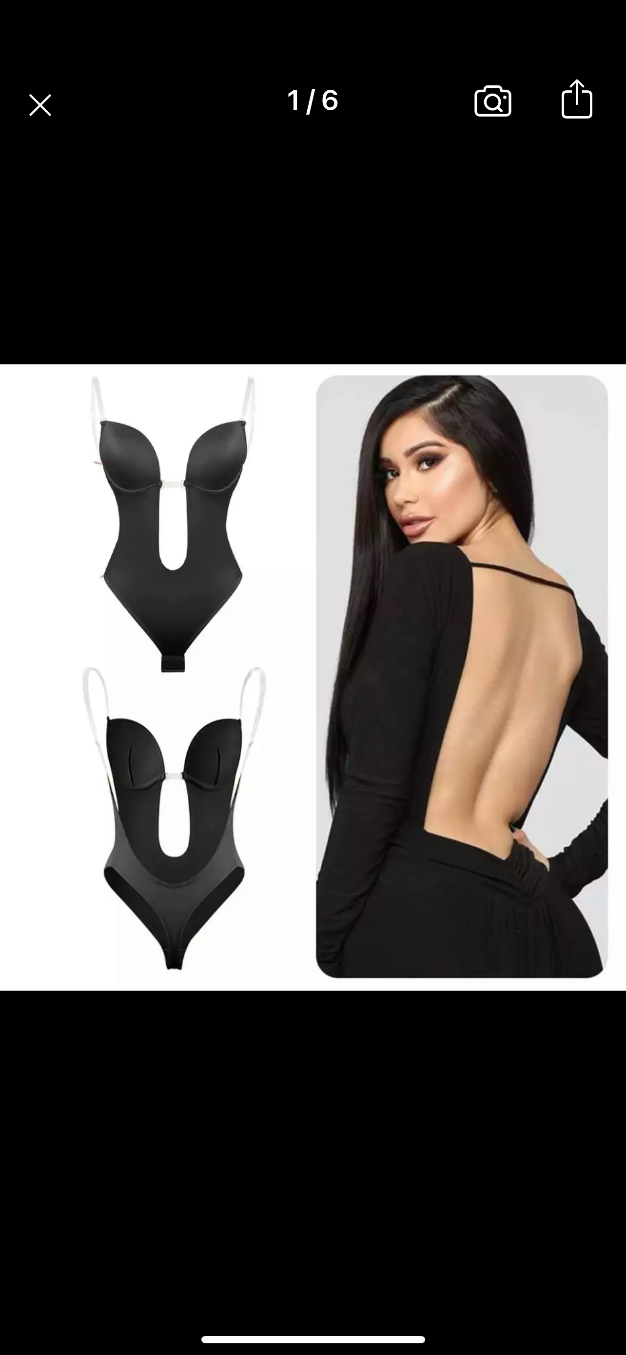 Invisible Strap Backless Thong Bodysuit Shapewear