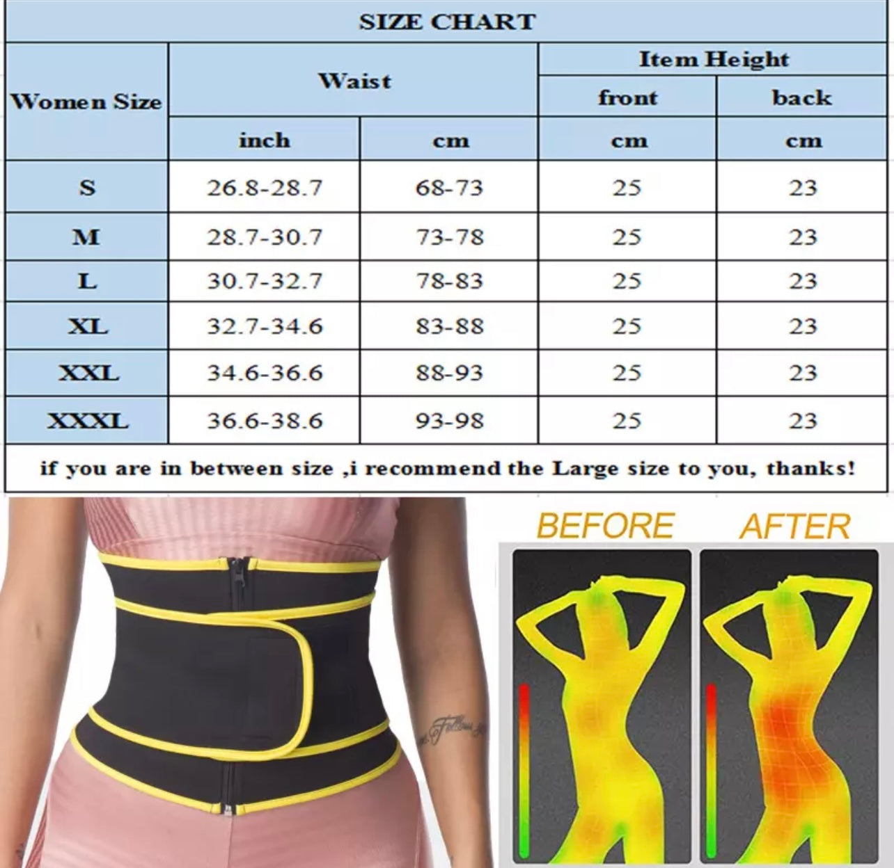 Ray of Beauty Waist Trainer Sweat Belt with Cell Phone Holder