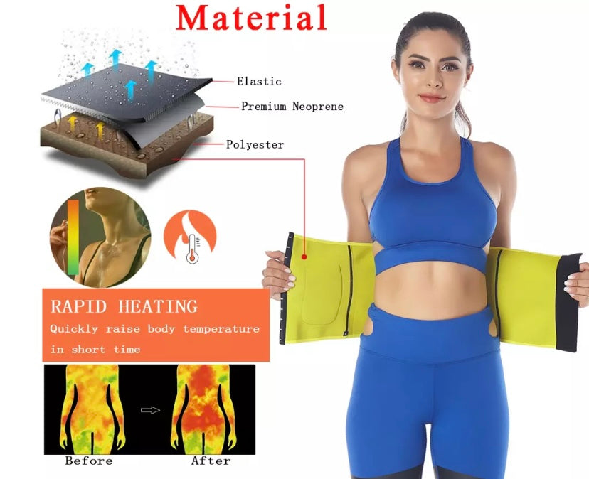 Ray of Beauty Waist Trainer Sweat Belt with Cell Phone Holder