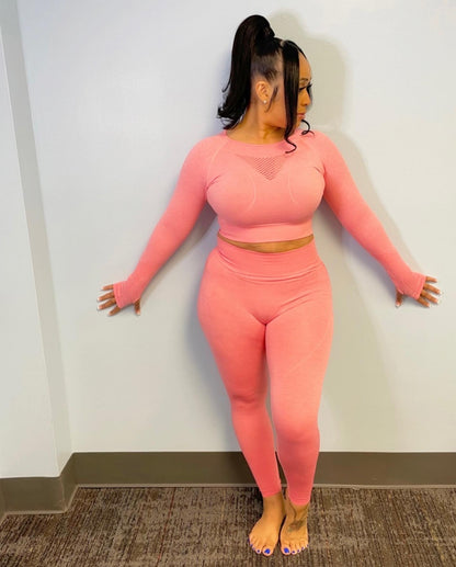 “Your favorite”2 Piece Seamless High Waist Yoga/Running Set